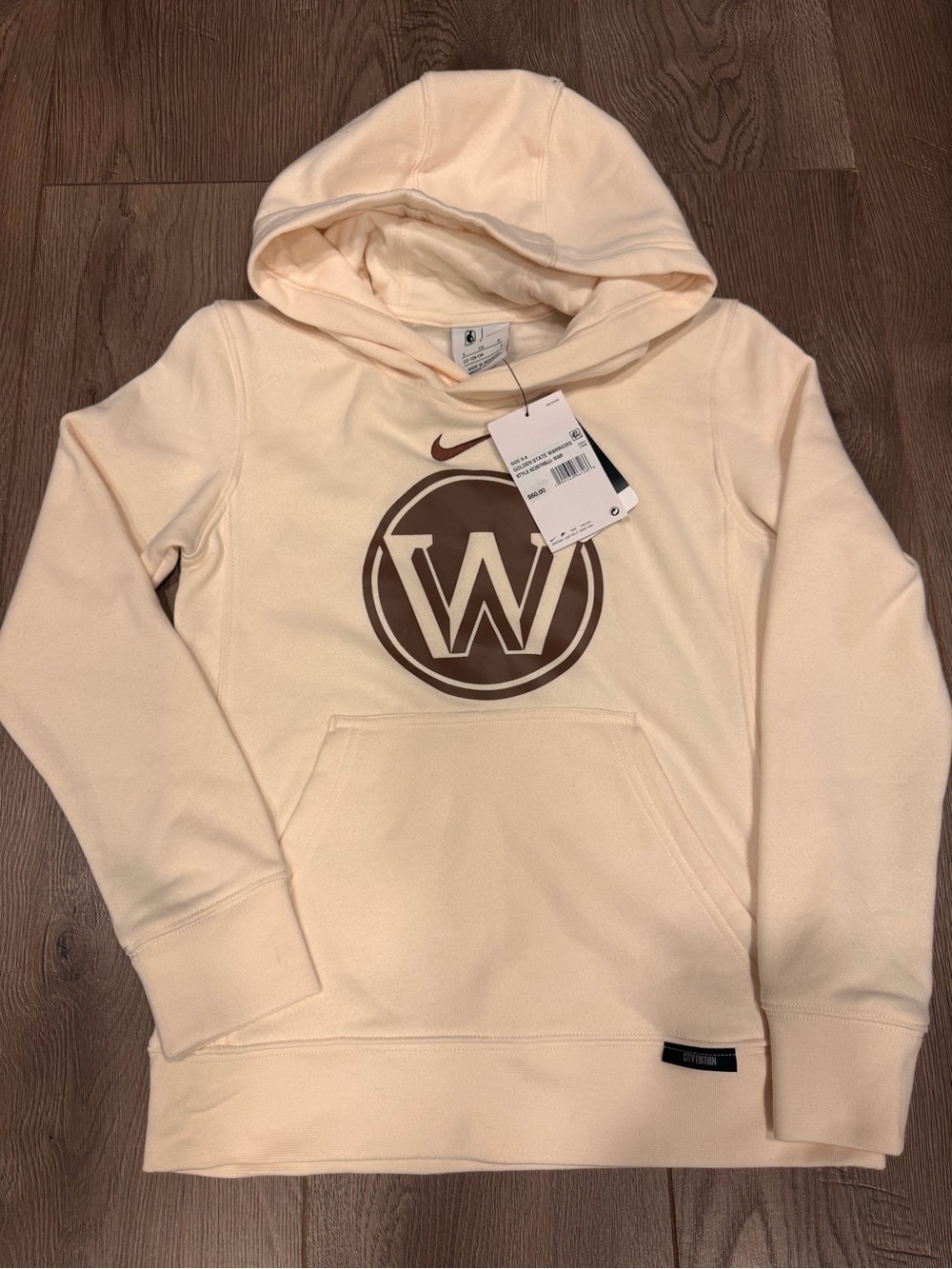 Nike Golden State Warriors City Edition Hoodie Youth S 8years Ivory Color NWT